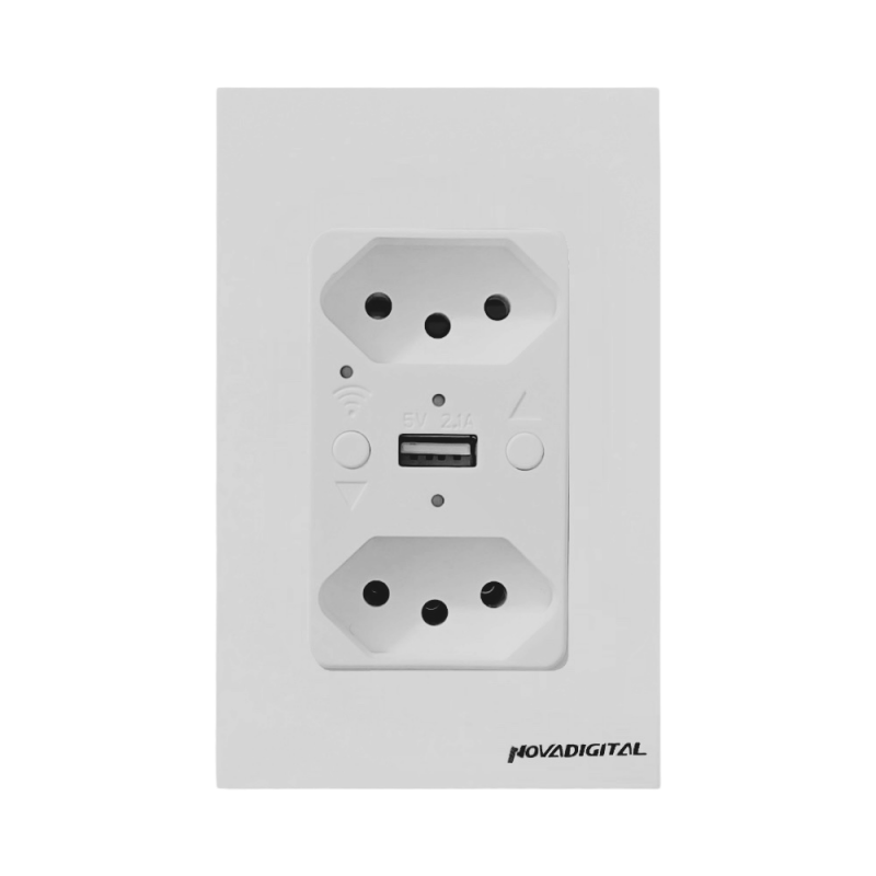 Tomada Inteligente Dupla USB Branco S2C-USB