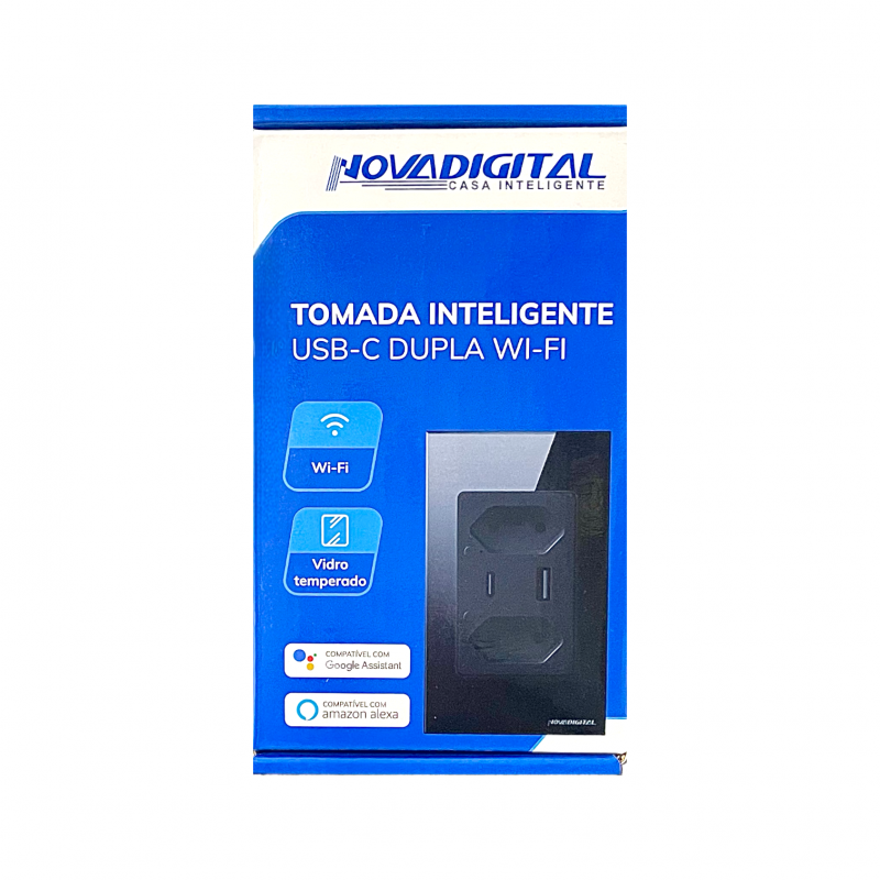 Tomada Inteligente Dupla USB-C Preto S2C-USB-C	