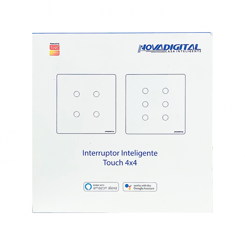 Interruptor 6 Botões Branco 4X4 SY-BR4/6-W/B Nova Digital