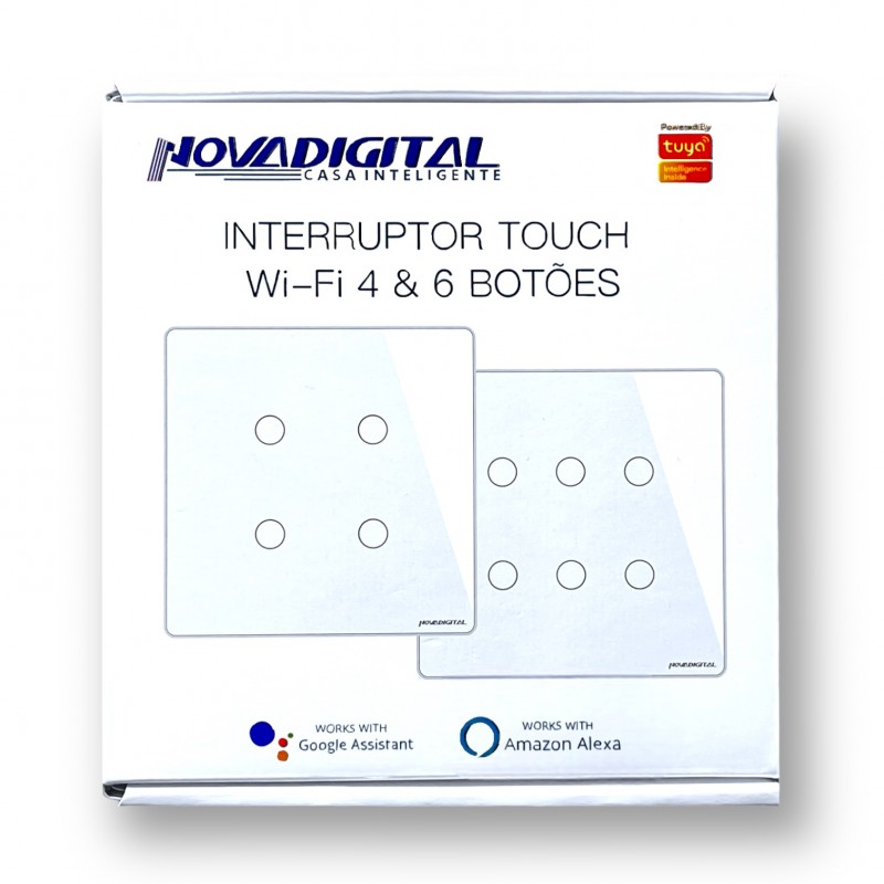 Interruptor 4 Botões Branco 4X4 WS-US4-RF Nova Digital 