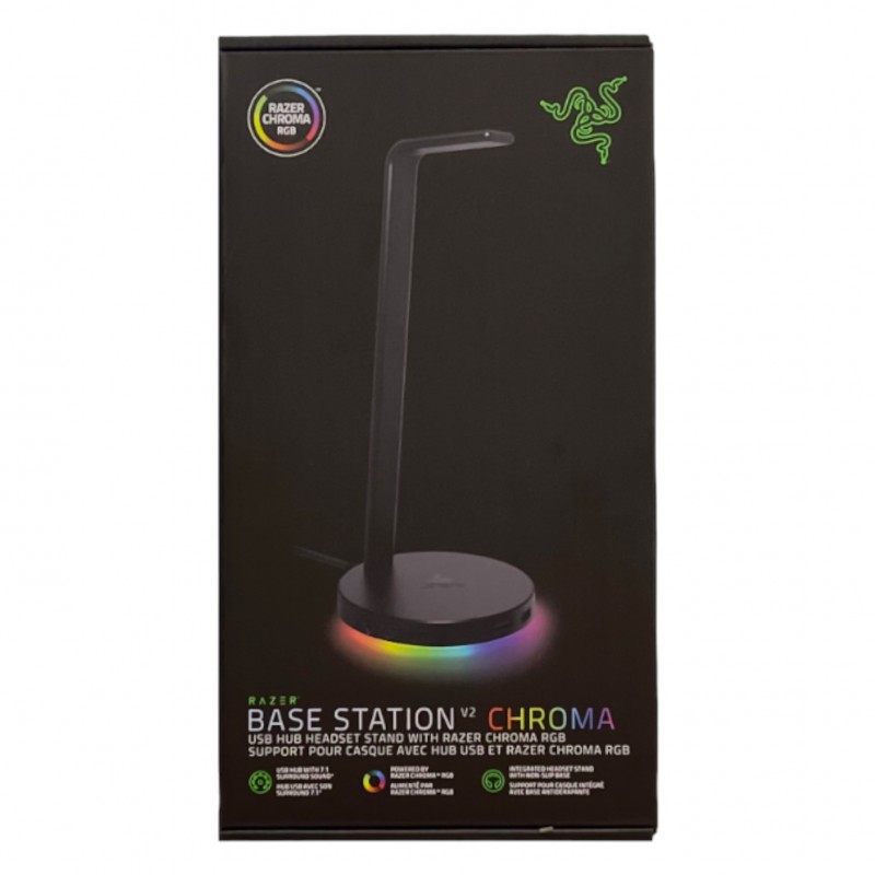 Suporte Base Station v2 Crhoma RGB C/ Hub 3.1-P2 3,5mm Razer 