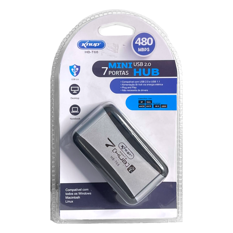 Hub USB 2.0 7 Portas com Fonte