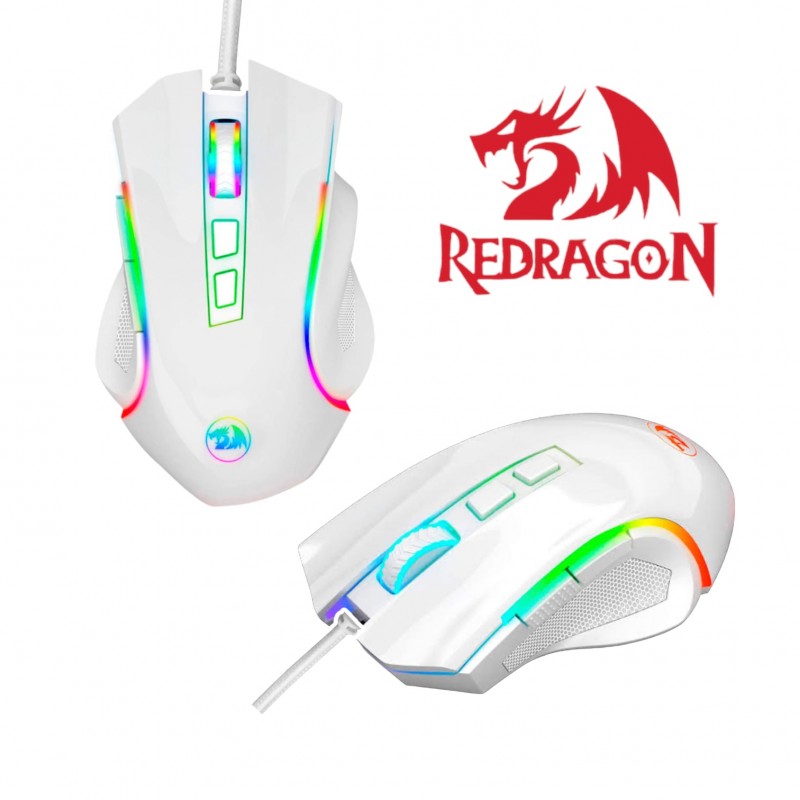 Mouse Com Fio Gamer Griffin M607W Branco Redragon