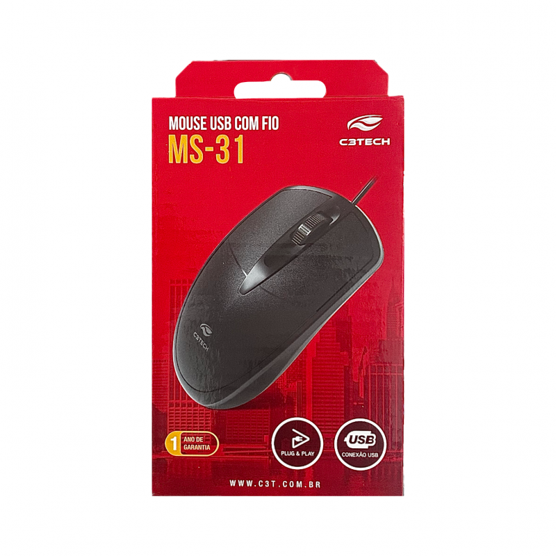 Mouse Com Fio MS-31 Preto C3Tech