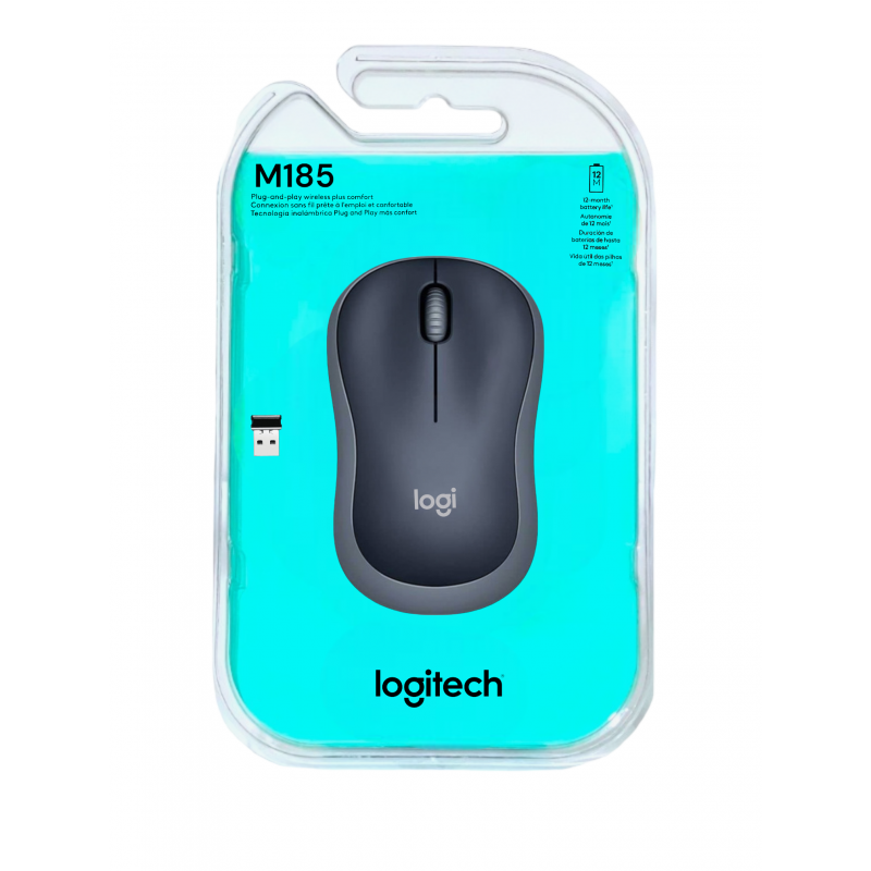 Mouse Sem Fio M185 Cinza Logitech