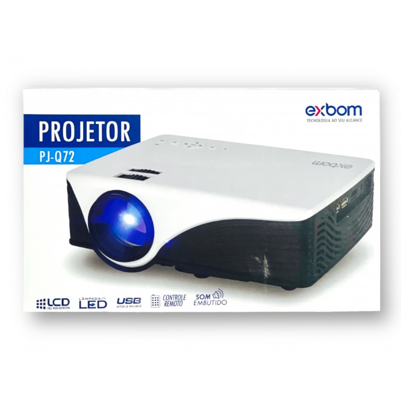 Projetor Led Multimídia 1200 Lumes PJ-Q72 Exbom