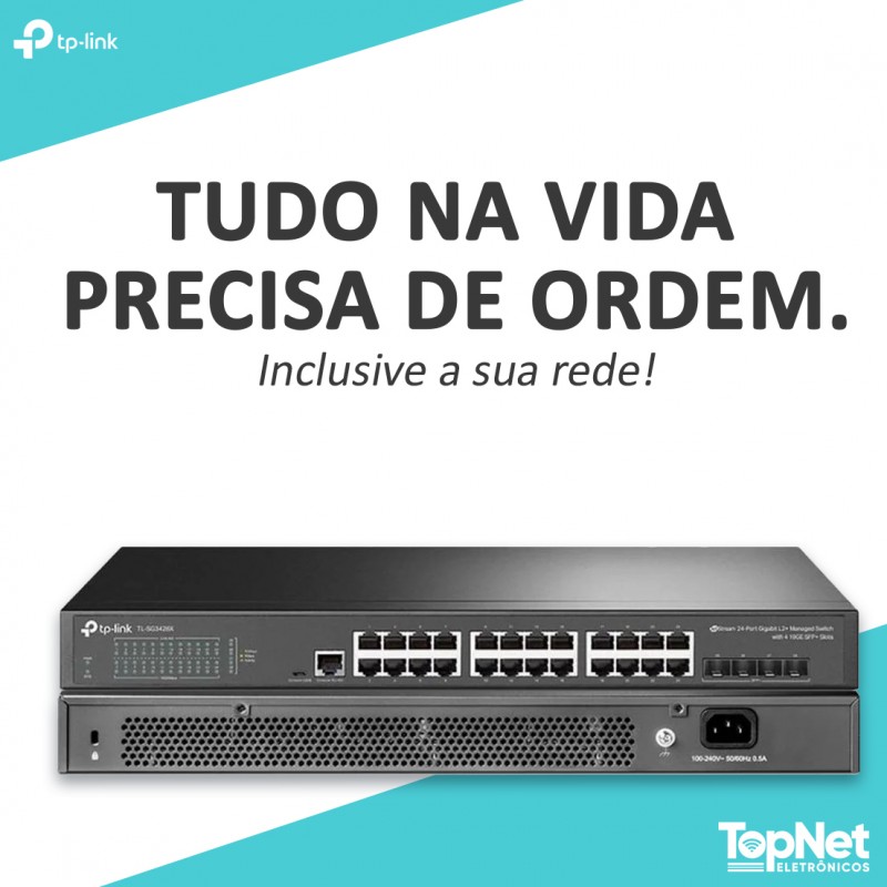 Switch 24 Portas + 4 SFP Gerenciável TL- SG3428 Tp-Link