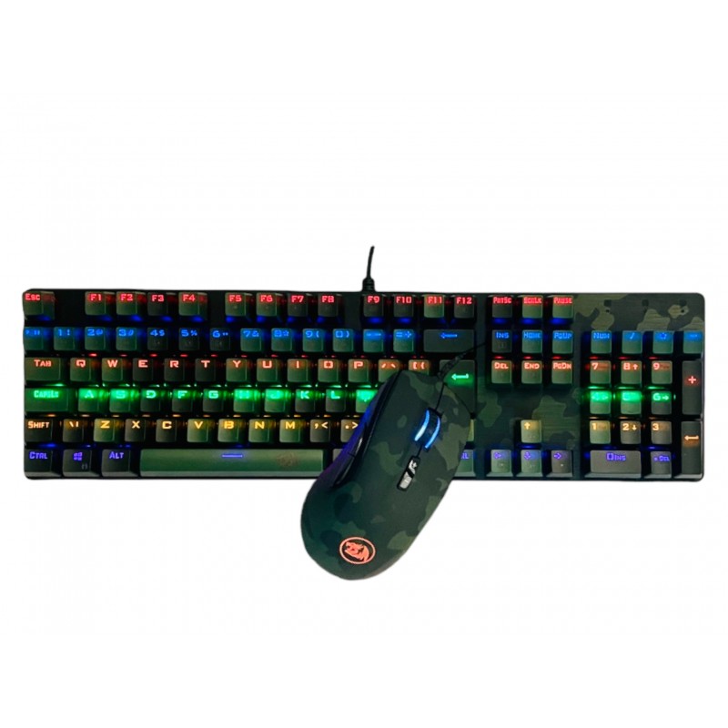 Kit Teclado e Mouse Com Fio Gamer Redragon S108