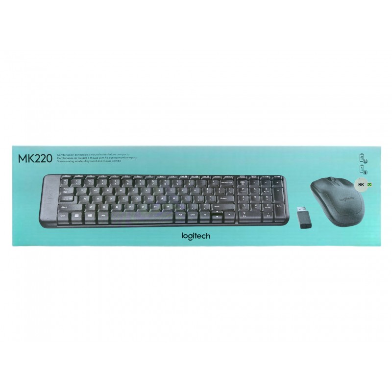 Kit Teclado e Mouse Sem Fio MK220 Logitech