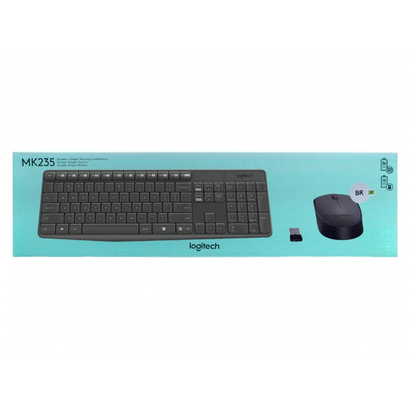 Kit Teclado e Mouse Sem Fio MK235 Logitech