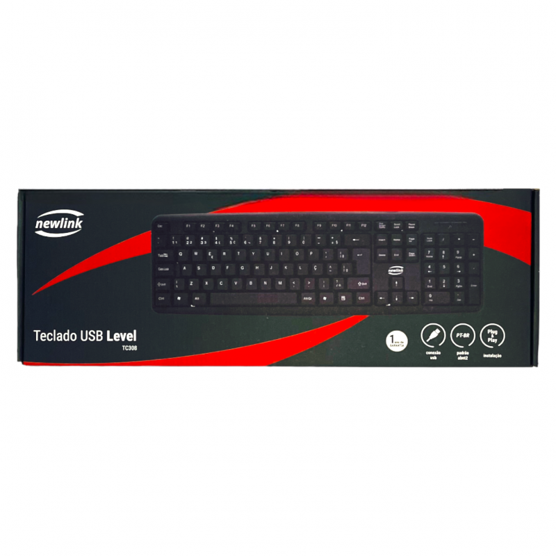 Teclado Com Fio  Level TC308 Preto