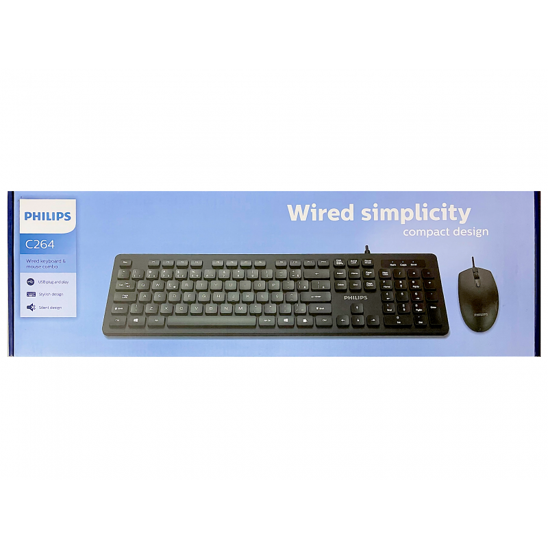 Kit Teclado e Mouse Com Fio C264 Philips